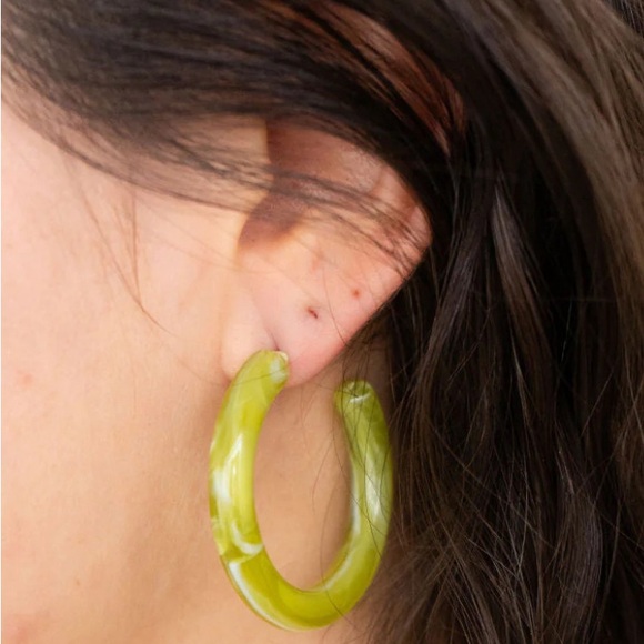 Green Resin Hoops - Picture 4 of 12